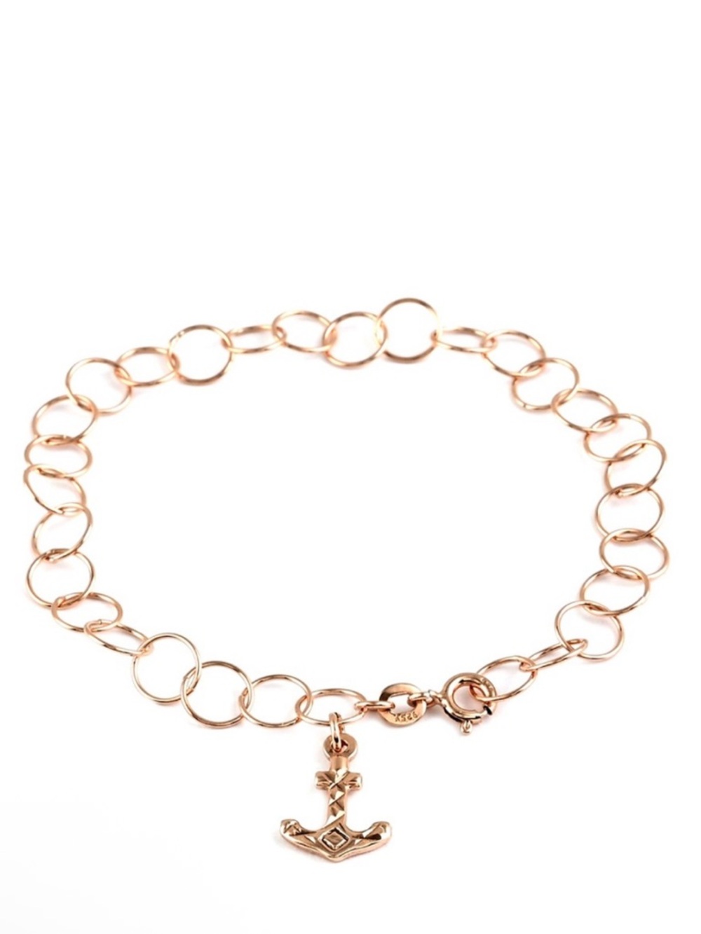 Link Bracelet With Anchor Charm